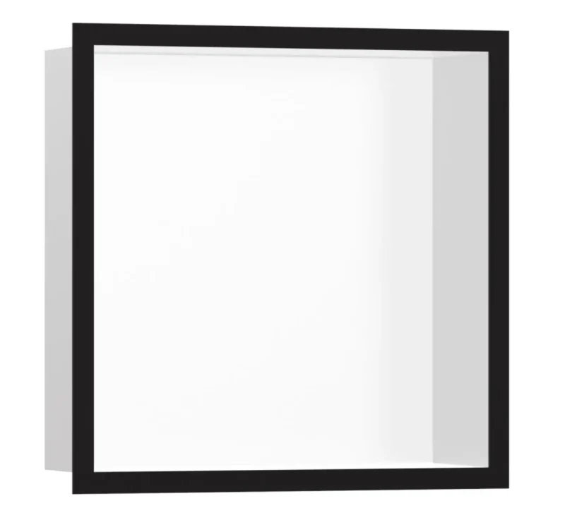 Hansgrohe XtraStoris Individual - sienas niša ar dizaina rāmi, 30x15x10 cm, balts matēts/melns matēts 56099670