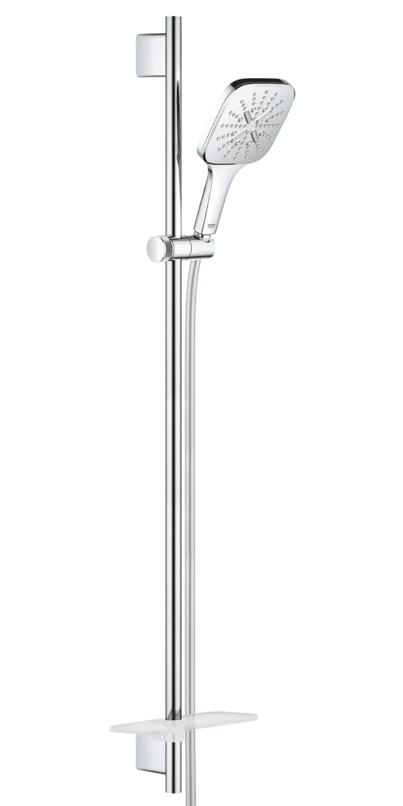 Grohe Rainshower SmartActive Cube - dušas stieņa komplekts 130 9,5 l/min, 3 strūklas veidi, 90 cm stienis un šļūtene, hroms 26587000