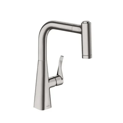 Hansgrohe M71 - virtuves izlietnes maisītājs M7116-H220 ar izvelkamu trauku dušu, sBOX, nerūsējošais tērauds 73800800