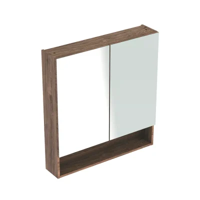 Geberit Selnova Square - spoguļskapis 85x79x18 cm, 2 durvis, Nuss Hickory 501.270.00.1