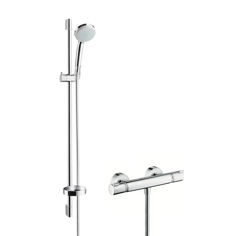 Hansgrohe Croma 100 - dušas komplekts Vario ar termostata maisītāju, EcoSmart 9 l/min, hromēts 27033000