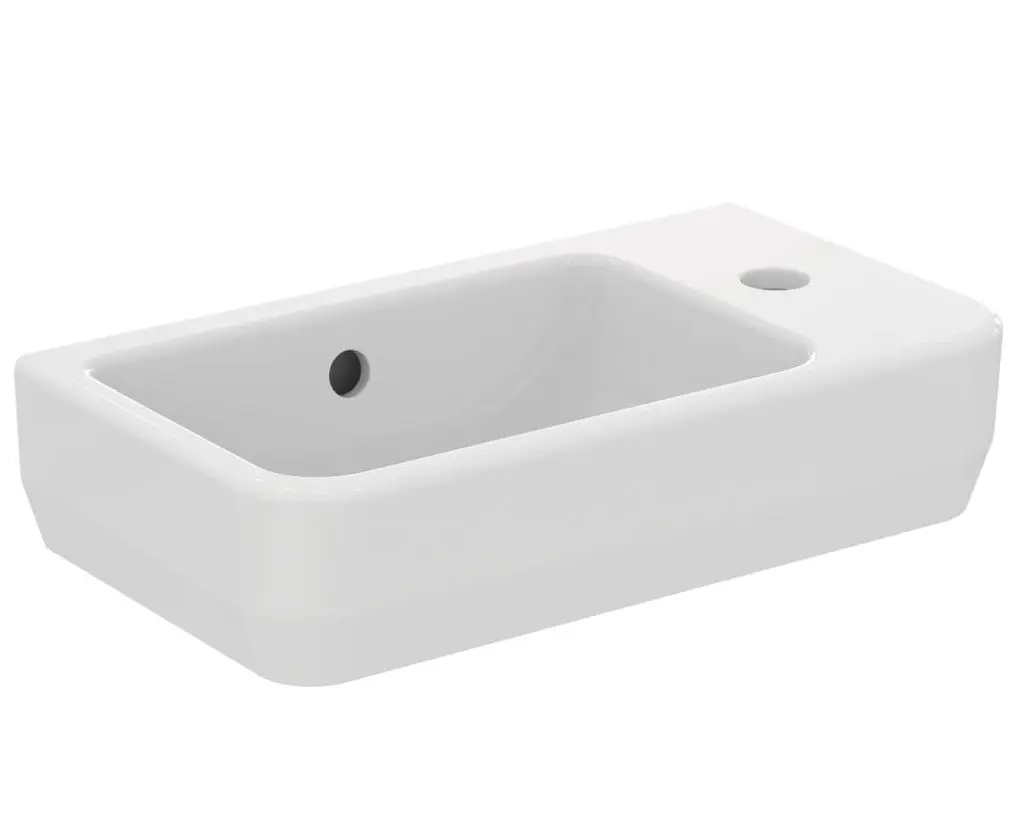 Ideal Standard i.Life S - roku mazgājamā izlietne 45x25 cm, ar pārplūdi, krāna caurums labajā pusē, balta T458601