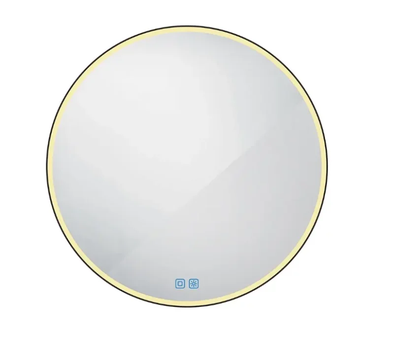 Nimco spogulis - spogulis ar LED apgaismojumu, diametrs 90 cm, skārienjutīgs sensors, matēti melns ZPC 28003RVX-90