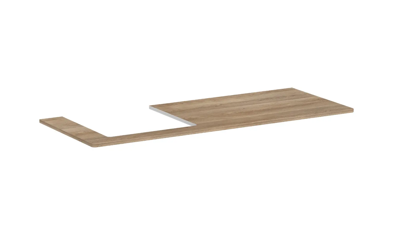 Hansgrohe Xelu Q - izlietnes plātne 136x55 cm, izgriezums kreisajā pusē, dabīgs ozols 54097230