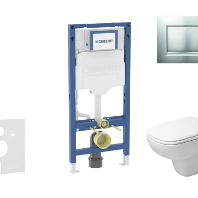Geberit Duofix - komplekts priekšsienas elements, D-Code WC ar SoftClose sēdekli un Sigma20 vadības plati, hroms matēts/hroms SANI11CP2106