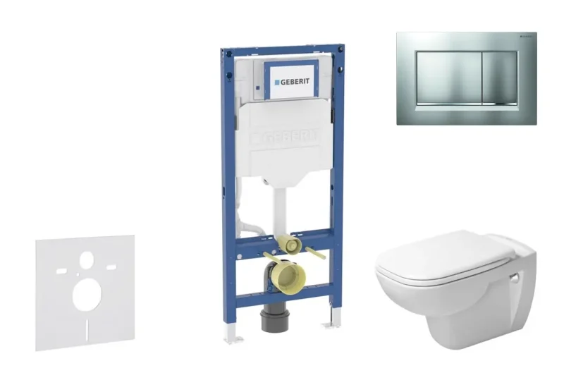 Geberit Duofix - komplekts priekšsienas elements, D-Code WC ar SoftClose sēdekli un Sigma20 vadības plati, hroms matēts/hroms SANI11CP2106