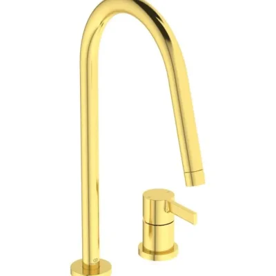 Ideal Standard Gusto - virtuves izlietnes maisītājs, 2 atveru montāža, matēts zelts BD422A2