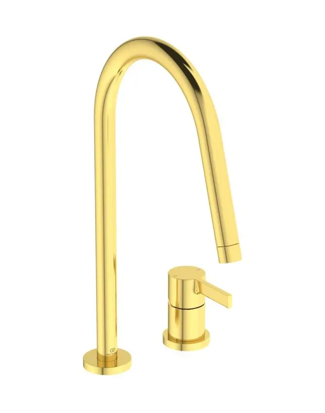 Ideal Standard Gusto - virtuves izlietnes maisītājs, 2 atveru montāža, matēts zelts BD422A2