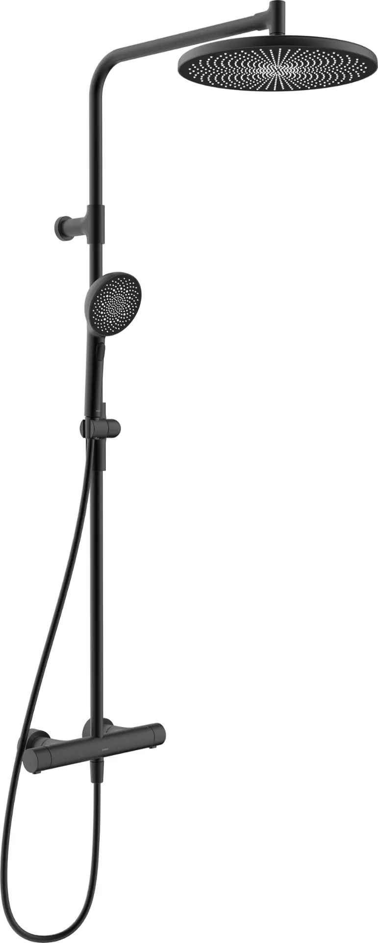 Hansa Aurelia - dušas komplekts ar termostatu, diametrs 30 cm, 3 strūklas veidi, matēti melns 4719910333