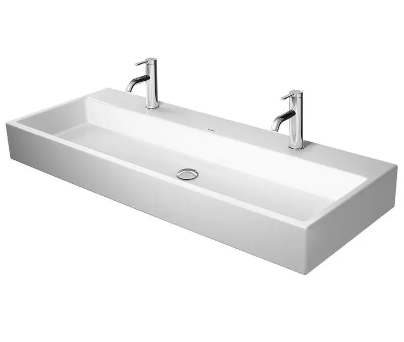 Duravit Vero Air - dubultizlietne 120x47 cm, bez pārplūdes, ar jaucējkrāna atverēm, WonderGliss, balta 23501200431