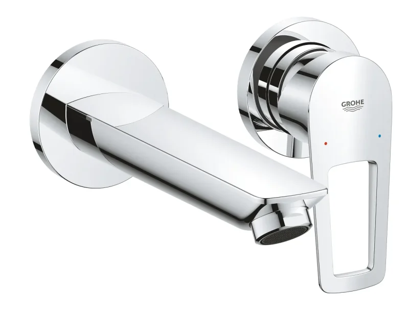 Grohe BauLoop - zemapmetuma izlietnes maisītājs ar korpusu, 2 caurumu montāža, hroms 20289001