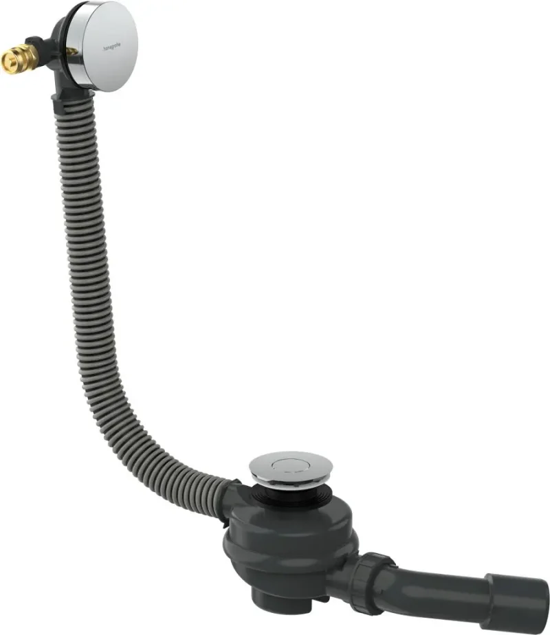 Hansgrohe Exafill - vannas ieplūde, noteces un pārplūdes garnitūra vannai, Push-Open, hroms 58130000