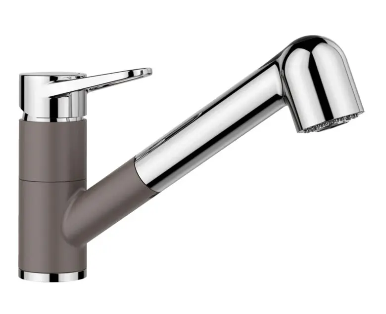 Blanco Wega S - izlietnes maisītājs ar izvelkamu dušu, pelēks/hroms 526983