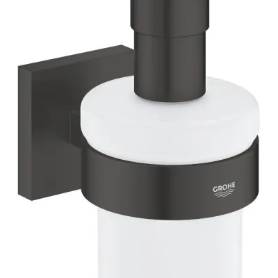 Grohe QuickFix Start Cube - ziepju dozators ar turētāju, stikls/melns matēts 410982430
