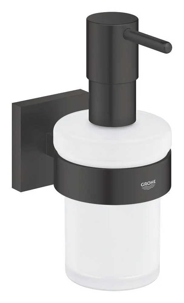 Grohe QuickFix Start Cube - ziepju dozators ar turētāju, stikls/melns matēts 410982430