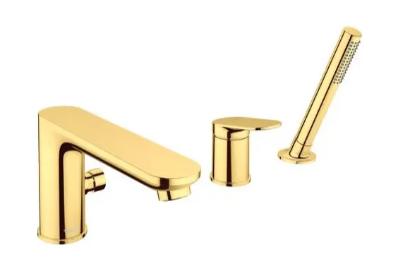 Duravit Wave - vannas malas maisītājs, 3 caurumu montāža, zelts WA5260000034