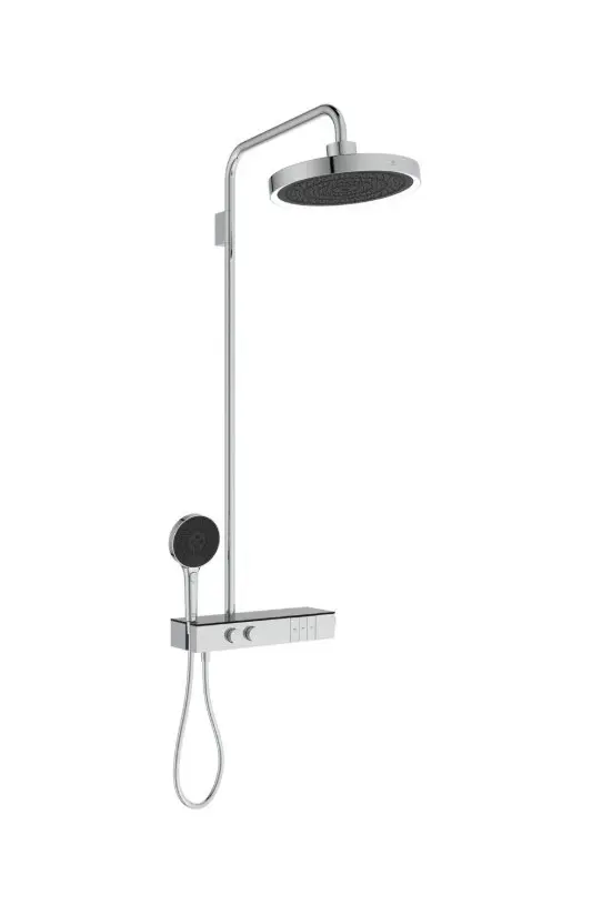 Ideal Standard Ceratherm Solos - dušas komplekts ar termostatu, diametrs 33 cm, 3 strūklu veidi, ar LED apgaismojumu, hroms A7883AA