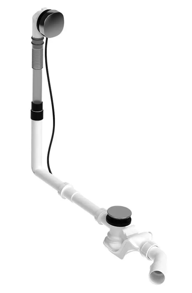 Duravit aksesuāri - noteces un pārplūdes komplekts Quadroval ar pildījumu, Bowden kabelis 650 mm, hroms 792202000001000