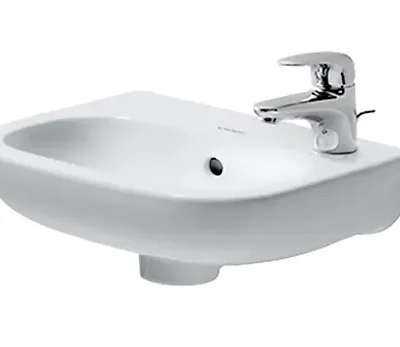Duravit D-Code - rokas izlietne 36x27 cm, ar 1 jaucējkrāna caurumu labajā pusē, Alpu balts 07053600082