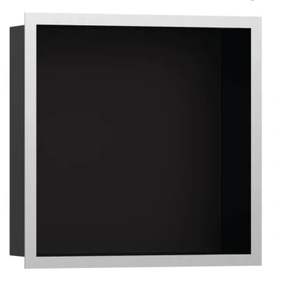 Hansgrohe XtraStoris Individual - sienas niša ar dizaina rāmi, 30x30x10 cm, matēti melns/ birstēts nerūsējošais tērauds 56098800