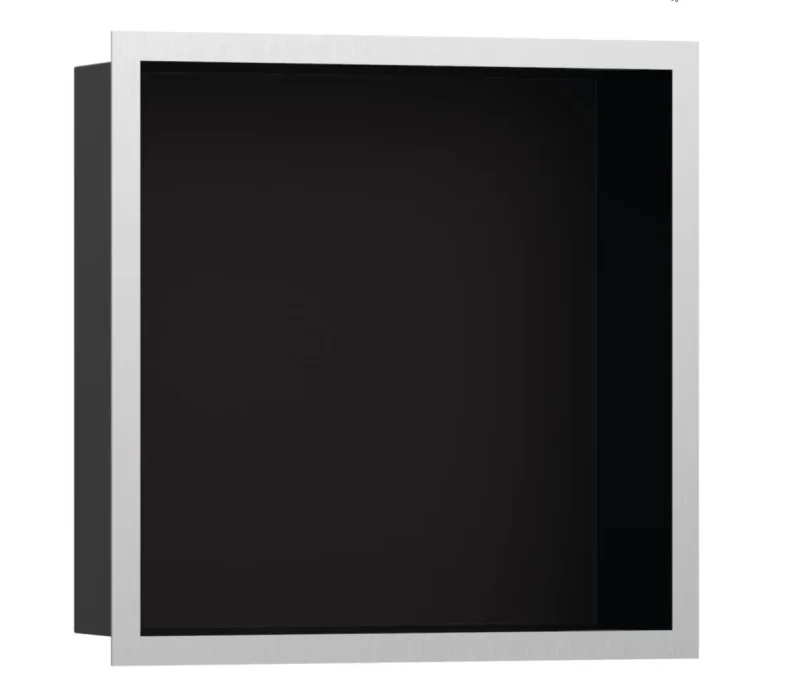 Hansgrohe XtraStoris Individual - sienas niša ar dizaina rāmi, 30x30x10 cm, matēti melns/ birstēts nerūsējošais tērauds 56098800