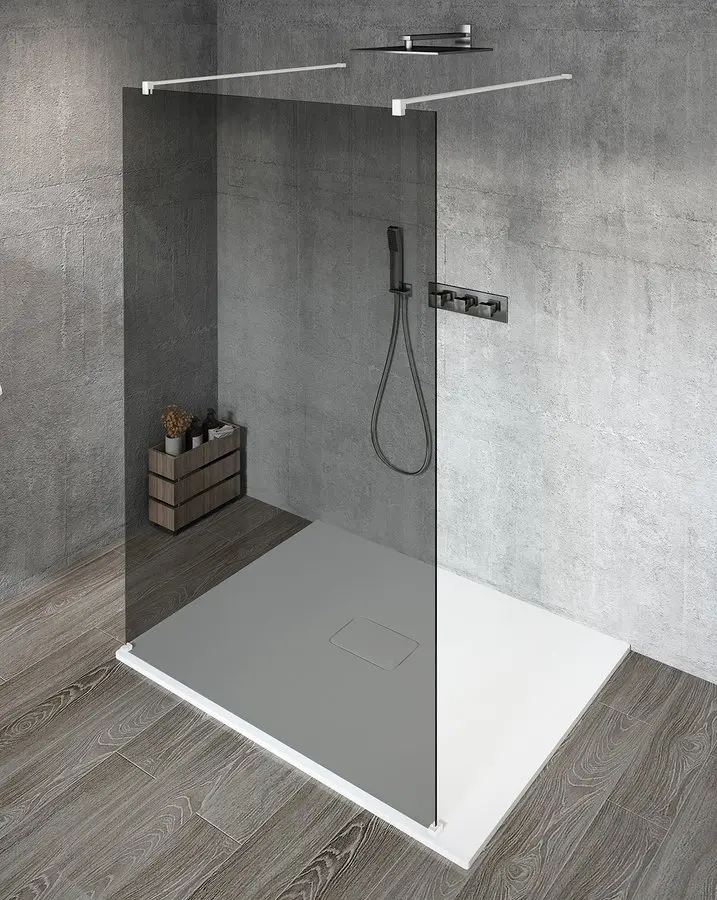 Gelco Vario - staigājama dušas siena, 110 cm, pārklāts stikls, balts/dūmakains stikls GX1311GX2215