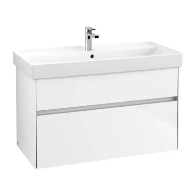 Villeroy & Boch Collaro - izlietne ar skapīti, 95x55x44 cm, 2 atvilktnes, Glossy White C01100DH