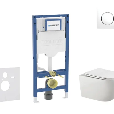 Geberit Duofix - komplekts, priekšsienas elements, Gaia WC ar SoftClose sēdekli un Sigma20 vadības plati, balts/hroms SANI11CA3122B