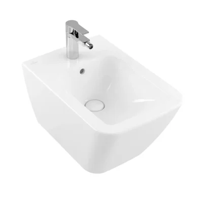 Villeroy & Boch Finion - dušas WC, montāža pie sienas, ar 1 krāna caurumu, CeramicPlus, Stone White 446500RW