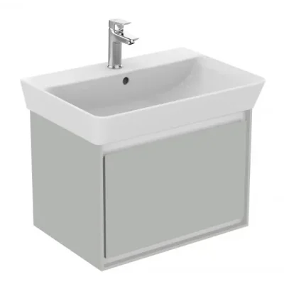 Ideal Standard Connect Air - izlietnes skapītis Cube 60 cm, 53x41x40 cm, gaiši pelēks spīdīgs/balts matēts E0846EQ