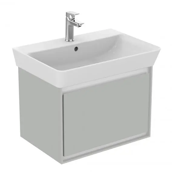 Ideal Standard Connect Air - izlietnes skapītis Cube 60 cm, 53x41x40 cm, gaiši pelēks spīdīgs/balts matēts E0846EQ