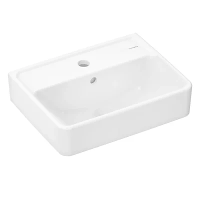 Hansgrohe Xanuia Q - roku mazgāšanas izlietne 45x34 cm, ar pārplūdi, caurumu jaucējkrānam, balta 60130450