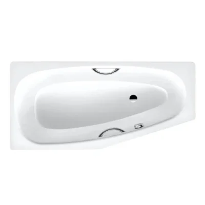 Kaldewei Advantage - Asimetriska vanna Mini Star labā 835, 157x70/48 cm, ar rokturu caurumiem, balta 224500010001