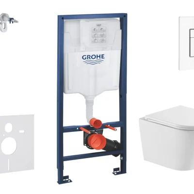 Grohe Rapid SL - priekšsienas elementa komplekts, WC Nefia ar Softclose sēdekli un Skate Cosmopolitan vadības plati, alpu balts SANI11BA3112