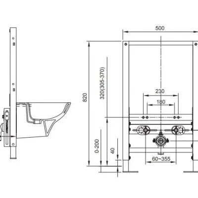 Kludi Unifix - zemapmetuma elements bidē, augstums 82 cm 79201