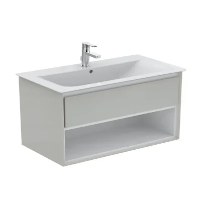 Ideal Standard Connect Air - izlietnes skapītis, 100x44x52 cm, gaiši pelēks spīdīgs/balts matēts E0828EQ