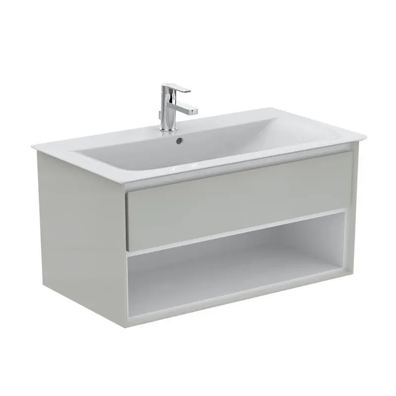 Ideal Standard Connect Air - izlietnes skapītis, 100x44x52 cm, gaiši pelēks spīdīgs/balts matēts E0828EQ