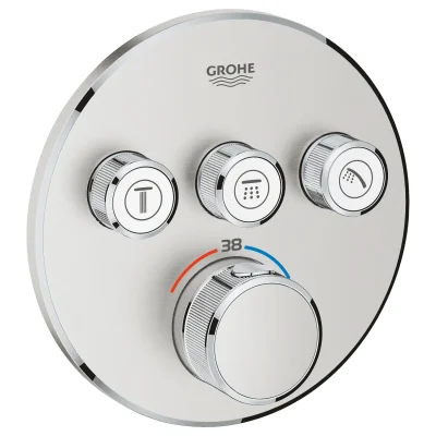 Grohe Grohtherm SmartControl - termostata dušas maisītājs - zemapmetuma ar 3 noslēgvārstiem, SuperSteel 29121DC0