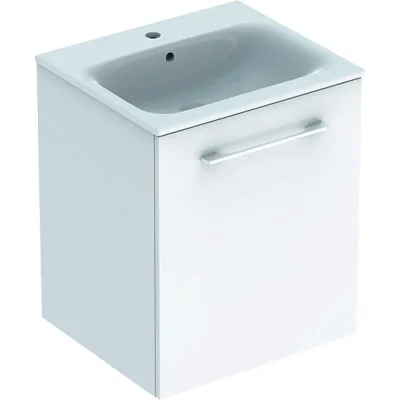 Geberit Selnova Square - izlietnes skapis 64x54x48 cm, ar izlietni, 1 durvis, spīdīgi balts 501.248.00.1