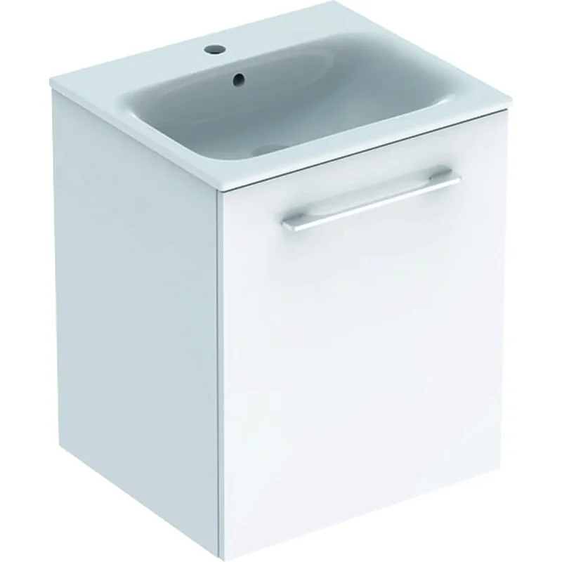 Geberit Selnova Square - izlietnes skapis 64x54x48 cm, ar izlietni, 1 durvis, spīdīgi balts 501.248.00.1