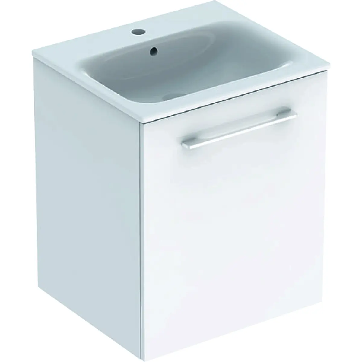 Geberit Selnova Square - izlietnes skapis 64x54x48 cm, ar izlietni, 1 durvis, spīdīgi balts 501.248.00.1