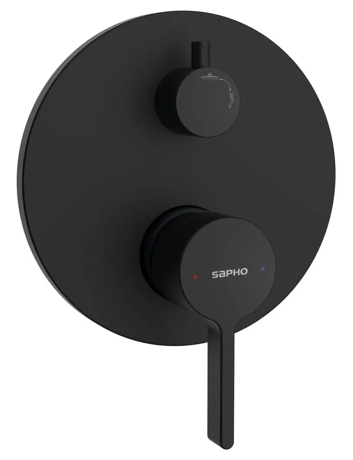 Sapho Iconic - zemapmetuma maisītājs 2 patērētājiem, ar iebūvējamo korpusu, melns matēts AF042B
