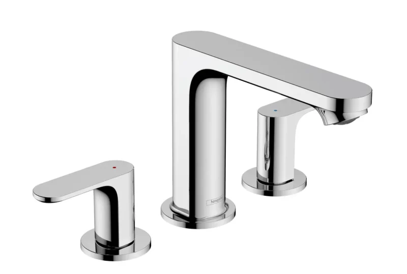 Hansgrohe Rebris S - izlietnes maisītājs ar noteci, 3 caurumu montāža, hroms 72530000