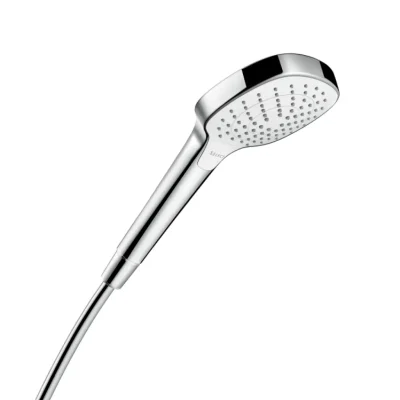 Hansgrohe Croma Select E - dušas galva Vario, EcoSmart 9 l/min, 3 strūklas, balta / hromēta 26813400