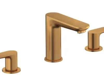 Duravit Wave - izlietnes maisītājs ar Push-Open noteces komplektu, 3 caurumu montāža, matēts bronzas WA1060005004