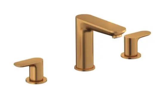 Duravit Wave - izlietnes maisītājs ar Push-Open noteces komplektu, 3 caurumu montāža, matēts bronzas WA1060005004