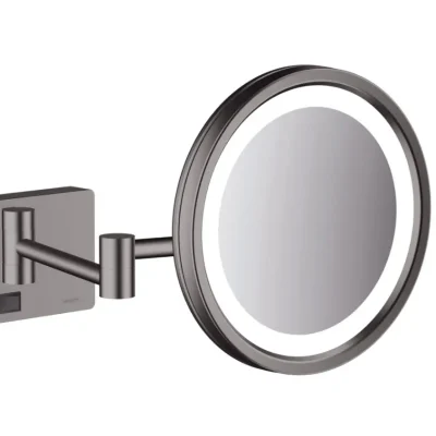 Hansgrohe AddStoris - sienas kosmētikas spogulis ar LED lampu, hroms melns birstēts 41790340