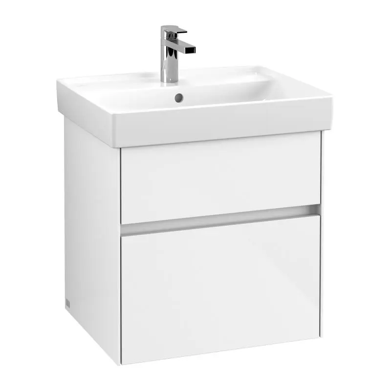 Villeroy & Boch Collaro - izlietnes skapītis, 55x55x44 cm, 2 izvelkamās atvilktnes, Glossy White C00800DH
