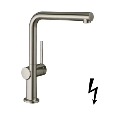 Hansgrohe Talis M54 - virtuves izlietnes maisītājs, ar izvelkamu izteku, nerūsējošā tērauda izskats 72860800