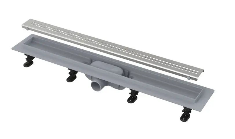 Alcadrain dušas notekas - dušas paliktnis Simple 95 cm, ar apmali perforētam režģim, komplektā režģis, nerūsējošā tērauda matējums APZ9-950M